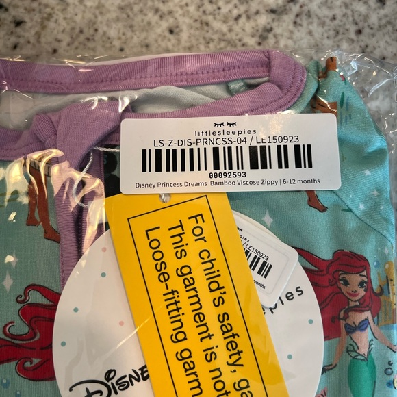 Little Sleepies x Disney Zippy bamboo princess dreams 6-12 months baby girl - Picture 4 of 5